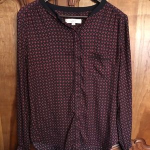 Soft long sleeve button down blouse